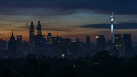 Kuala Lumpur time lapse during sunset or sunrise. Stock Footage 89253931