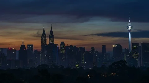 Kuala Lumpur time lapse during sunset or sunrise. Stock Footage 89254268