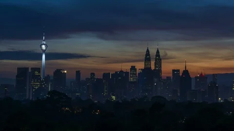 Kuala Lumpur time lapse during sunset or sunrise. Stock Footage 89254497