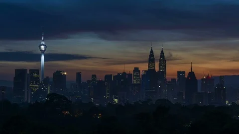 Kuala Lumpur time lapse during sunset or sunrise. Stock Footage 89254990