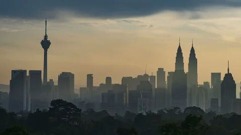 Kuala Lumpur time lapse during sunset or sunrise. Stock Footage 89269412