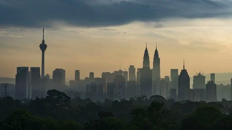 Kuala Lumpur time lapse during sunset or sunrise. Stock Footage 89269717