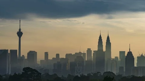 Kuala Lumpur time lapse during sunset or sunrise. Stock Footage 89269794