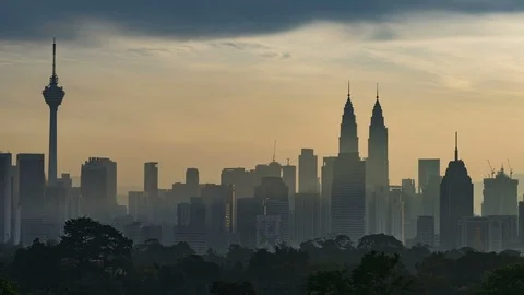 Kuala Lumpur time lapse during sunset or sunrise. Stock Footage 89270216