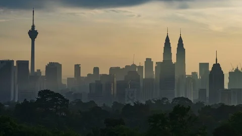 Kuala Lumpur time lapse during sunset or sunrise. Video stock 89270218