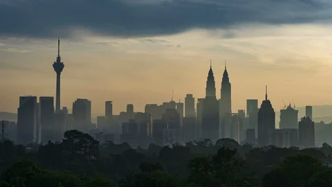 Kuala Lumpur time lapse during sunset or sunrise. Stock Footage 89270549