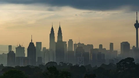 Kuala Lumpur time lapse during sunset or sunrise. Stock Footage 89270848