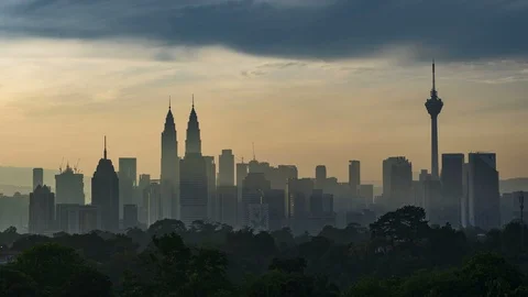 Kuala Lumpur time lapse during sunset or sunrise. Stock Footage 89271579