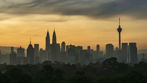 Kuala Lumpur time lapse during sunset or sunrise. Stock Footage 89272035