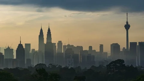 Kuala Lumpur time lapse during sunset or sunrise. Video stock 89272177