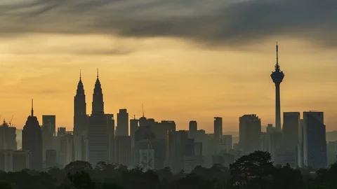 Kuala Lumpur time lapse during sunset or sunrise. Stock Footage 89272444