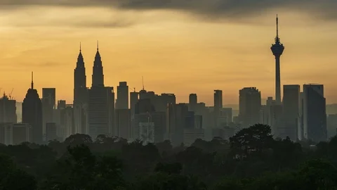 Kuala Lumpur time lapse during sunset or sunrise. Stock Footage 89272638