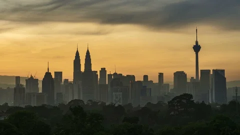 Kuala Lumpur time lapse during sunset or sunrise. Stock Footage 89272759