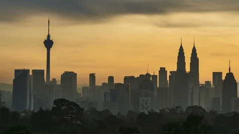 Kuala Lumpur time lapse during sunset or sunrise. Stock Footage 89273114