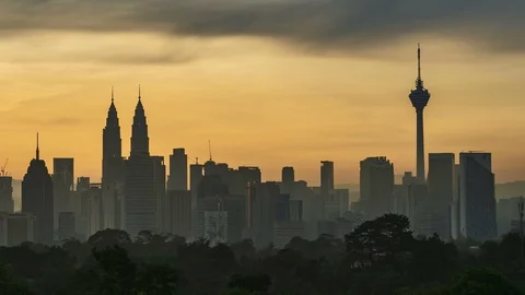 Kuala Lumpur time lapse during sunset or sunrise. Stock Footage 89273765