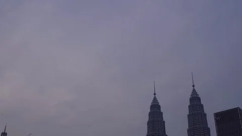 Kuala Lumpur view during cloudy day, morning landscape, main road or highway Stock Footage 114814656