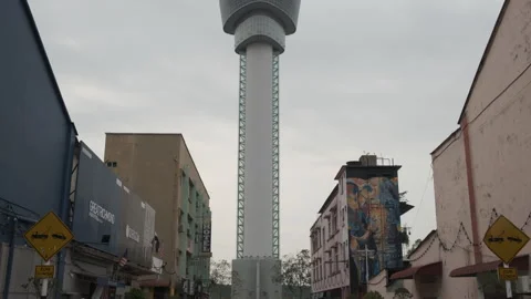 Kuantan Tower Low Angle Roll Up Video stock 249464174