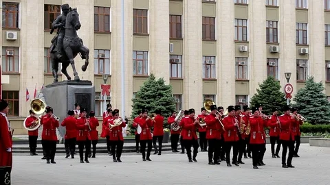 The Kuban Cossacks play on musical instruments Stock Footage 75525027