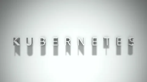 Kubernetes 3D title animation with shadows on a white background Stock Footage 296928622