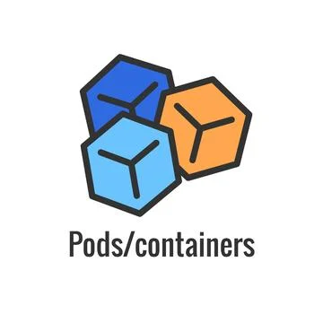 Kubernetes Development and Environment Icon Showing Benefit Illustrazione stock