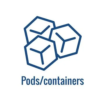 Kubernetes Development and Environment Icon Showing Benefit Stock Illustration