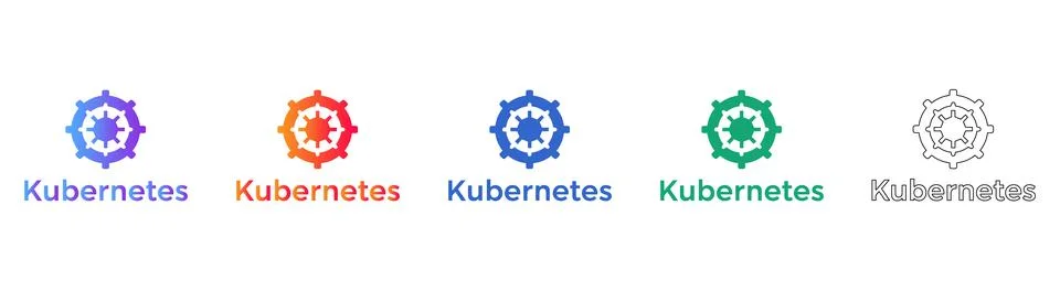 Kubernetes Orchestration Platform Icons Ilustração Stock