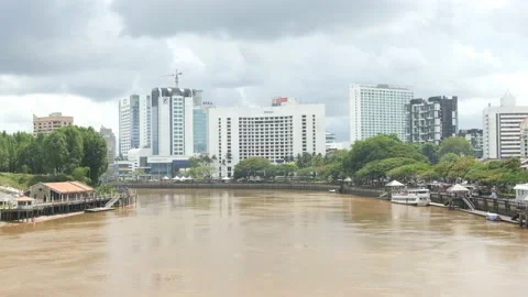 Kuching City Waterfront Stock Footage 166714162