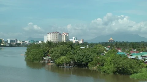 Kuching River Stock Footage 105626685
