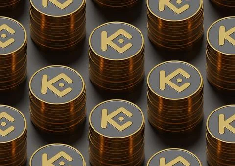 Kucoin stack seamless isometric background. 3D illustration. Stock Photos