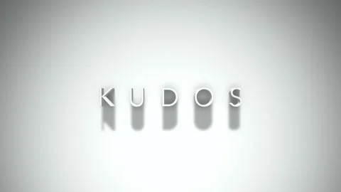 Kudos 3D title animation with shadows on a white background Stock Footage 297666233