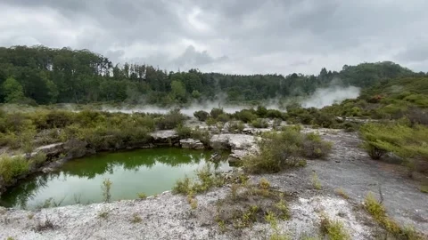 Kuirau park lake in Rotorua Видео 344123640