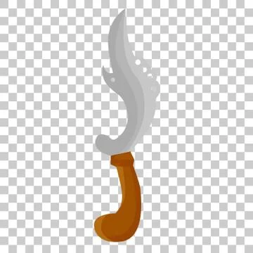 Kujang, indonesia, west java traditional knife, at transparent effect background Stock Illustration