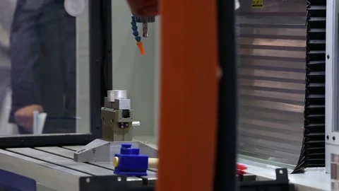 Kuka robot arm automatic process on working place Stock Footage 96230042