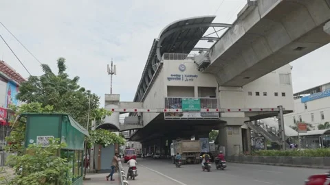 Kukatpally metro train station in hydera... | Stock Video | Pond5