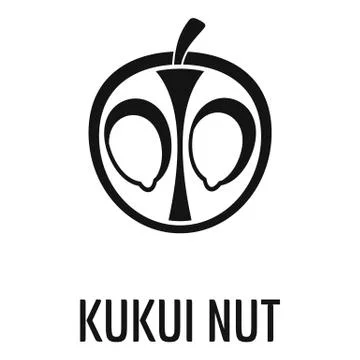 Kukui nut icon, simple style 스톡 일러스트