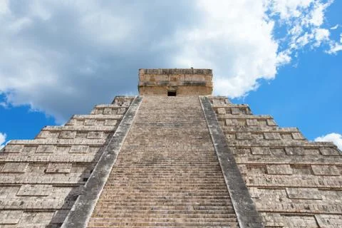 Kukulkan Pyramid in Chichen Itza Site, Mexico Stock Photos