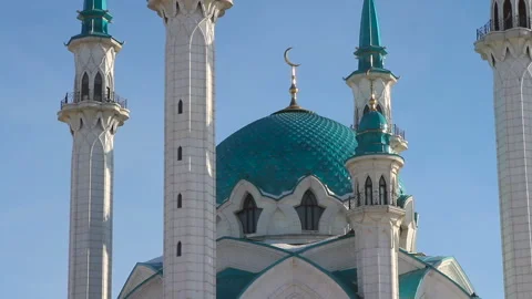 Kul Sharif Big White Mosque In Kazan, Russia. Amazing architecture in Tatarstan Stock-Footage 150678229