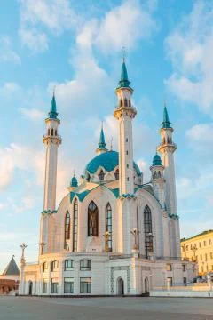 Kul-Sharif mosque in Kazan Kremlin At sunset in Tatarstan, Russia Stock Photos