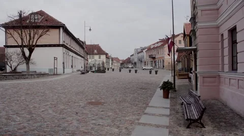 Kuldīga town square Stock Footage 67660199