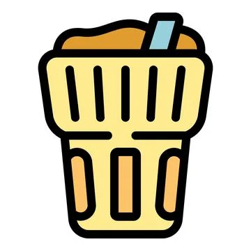 Kulhar cup with clay texture holding hot beverage with straw Stock-Illustration