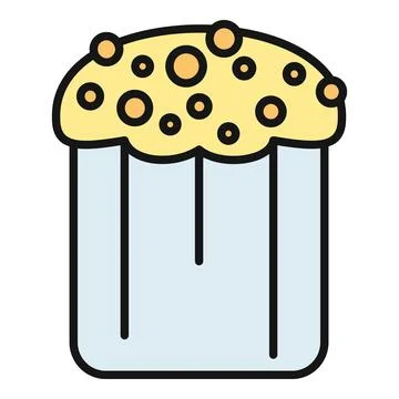 Kulich easter bread dessert with icing topping Stock Illustration