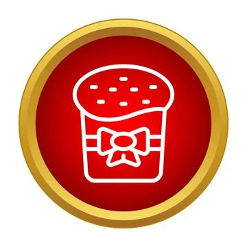 Kulich easter bread tradition flat vector icon Stock Illustration