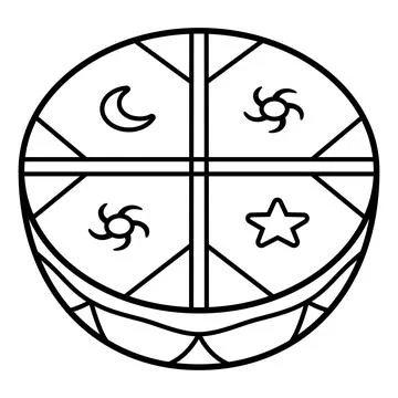 Kultrun, indigenous Mapuche drum icon Stock Illustration