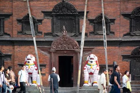 Kumari Ghar in Kathmandu Stockfoto's