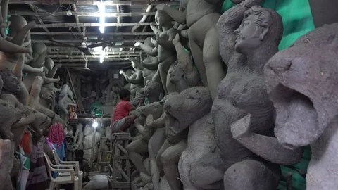 Kumartuli Idol-makers Vídeos de archivo 77933638