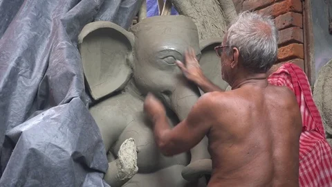 Kumartuli Idol-makers Vídeos de archivo 77961455