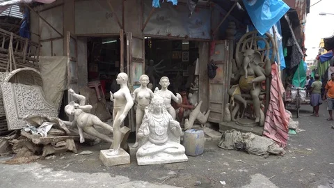 Kumartuli Idol-makers Vídeos de archivo 77965465