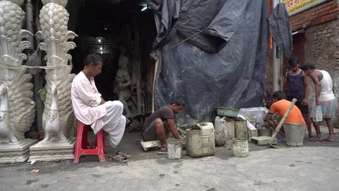 Kumartuli Idol-makers Vídeos de archivo 77981649