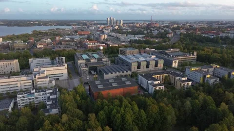 Kumpula elementary school earial shot, Helsinki Stock Footage 252381543