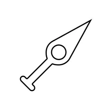 Kunai icon element of weapon icon for mobile concept and web apps. Thin line  Stock Illustration
